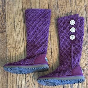 UGG Pinkish Purple Knit Winter Boots